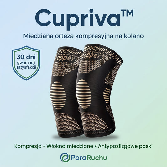 Cupriva™ - miedziana orteza kompresyjna na kolano