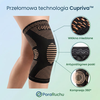 Cupriva™ - miedziana orteza kompresyjna na kolano